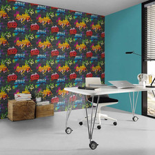Kids Black Graffiti Wallpaper