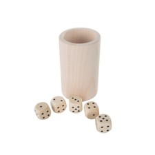 Wooden 5 Dice Pot Cup Shaker