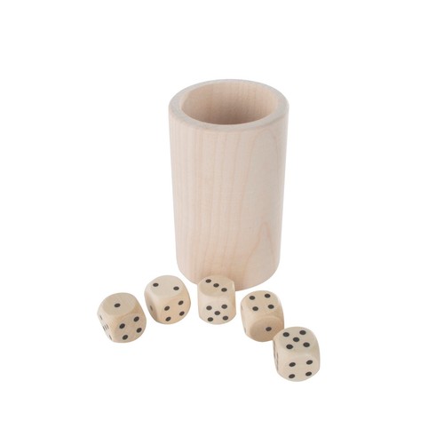 Wooden dice pot cup shaker - dice,