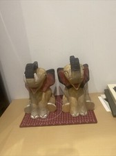 Large Elephants x 2 Wood