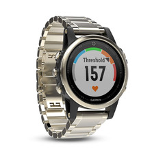 Garmin Fenix 5S Sapphire GPS Outdoor Multisports Watch Goldtone Metal Strap