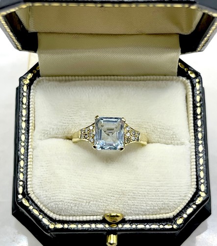 18k yellow gold aquamarine and - 18k,