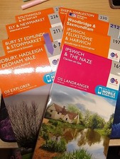 8 x East Anglia Ordnance Survey maps