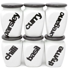 PACK OF 6 SPICE JARS HERBS