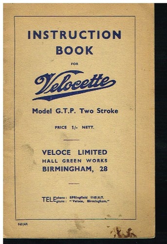 Velocette model gtp 200cc - model,