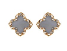 Amrita Singh Grey Enamel Studded Earrings, Unwanted Gift