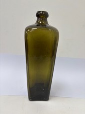 59653 Old Vintage Antique Black Glass Bottle Dutch Case Gin Early Crude