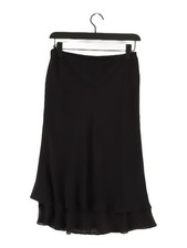 Maria Grachvogel Women's Midi Skirt UK 10 Black Silk with Polyester Midi A-Line