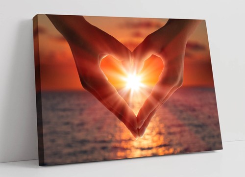 Heart hands sunset - hands, couple