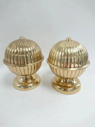 Pair large brass - large, pole