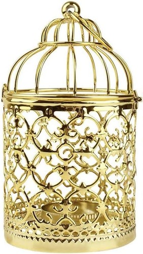 Golden metal tealight hanging - metal,
