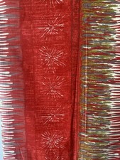 Vintage 1960s 1970s Red Cotton