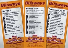 City Busways [Newcastle] bus timetable leaflets x 10