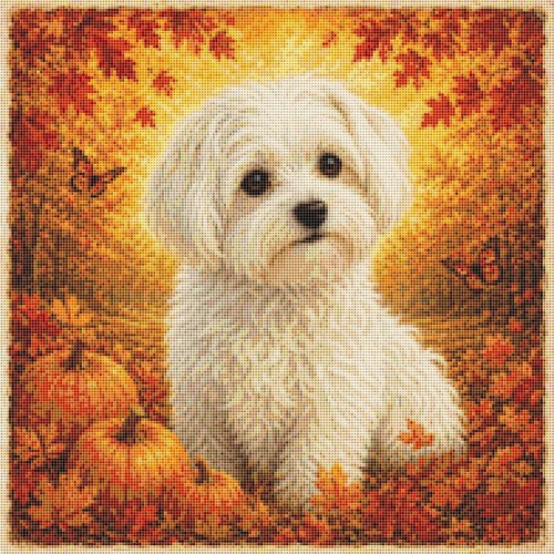 Maltese puppy dog autumn - maltese,