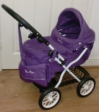 Silver Cross Ranger Purple & White Dolls Pram/Bag & Shopping Tray
