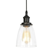 Retro Pendant Lighting Industrial Small Hanging Light Clear Glass Household Use