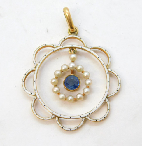 Edwardian 15ct gold white - edwardian,