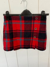 Next Girls Skirt 10 Years Red Tartan Wool Blend Winter Christmas Lined