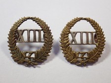 New Zealand: 13th (North Cantebury&Westland) Regiment Collar Badges (Gaunt).