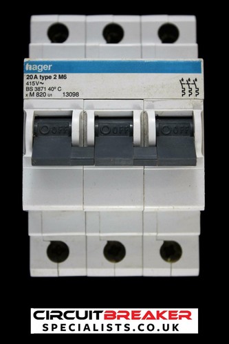 Hager amp type m6 triple - type,