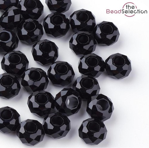 Faceted 14mm black opaque - faceted,