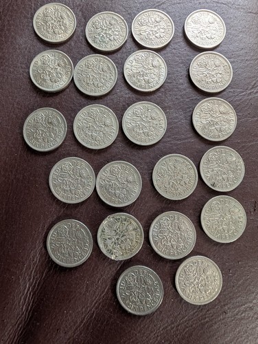 22x british sixpence coins - 22x,