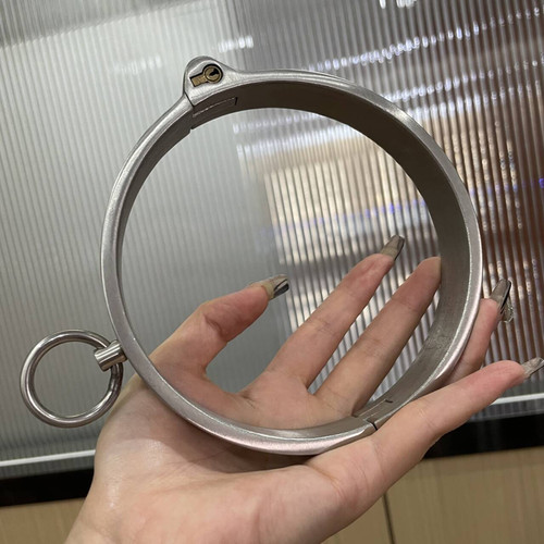 Stainless steel bondage neck - steel,