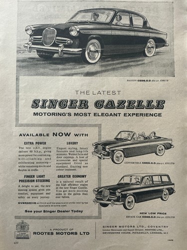 Singer gazelle 1959 vintage - gazelle,