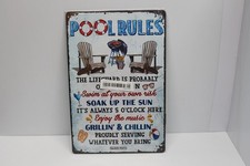 Pool Rules Sign Metal Sign