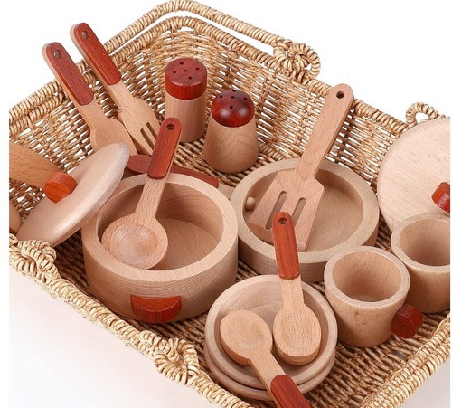 Wooden play kitchen - wooden,