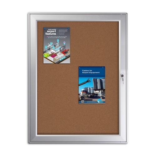 Enclosed cork bulletin board - enclosed,
