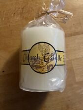 Small White Church Pilar Candle Long Burning Non Drip
