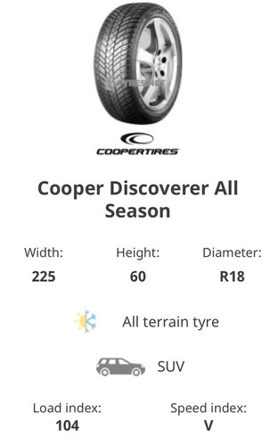 Cooper discoverer all - 1x,
