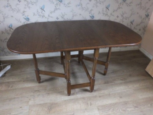 Dark oak veneer drop leaf - drop,