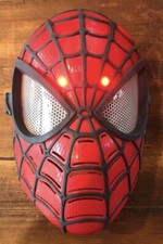 WORKING LIGHT UP MARVEL SPIDER-MAN MASK AVENGERS SUPERHERO COSTUME AT70