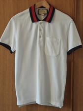Gucci Men’s short sleeved Polo Shirt white/blue/red Small logo