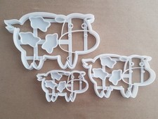 Cow Dairy Farm Animal Shape Cookie Cutter Dough Biscuit Pastry Fondant Stamp