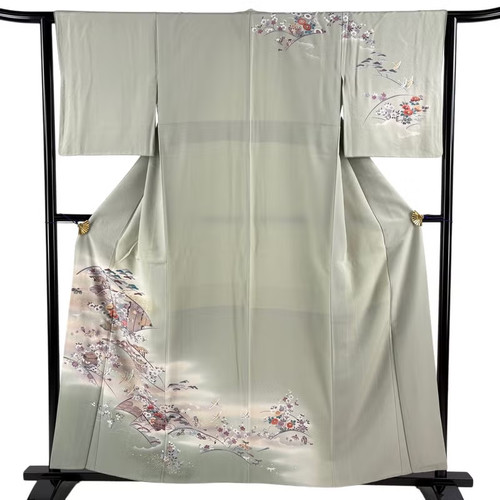 Japanese silk houmongi kimono - japanese,