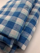 100% Irish Linen Fabric Check