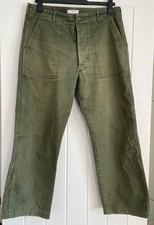 Wtaps olive green wide fit fatigue trousers, button up, size Large (X 03)