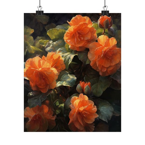 Orange begonia flower art - begonia,