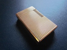 ST DUPONT Lighter - Gold Plated Horizontal Bars - Working.