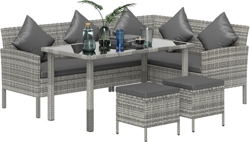 Outsunny 5pc rattan garden - rattan,