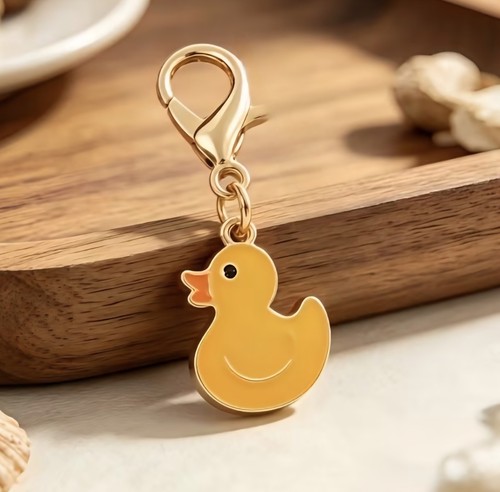 Rubber duck charm keyring - rubber,