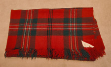 Vintage Red & Green Check All Wool Swando Fringed Rug 144cm x 154cm Minor Flaws