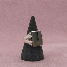 sterling silver mens vintage dendritic agate signet ring size 8.5