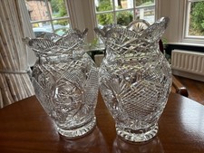 Waterford Crystal Master Cutter Set Of 2 Vases Very Rare