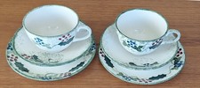 2 x Poole Pottery Sponge Ware Winter Vine Holly & Ivy Trio's, Cup, Saucer, Plate