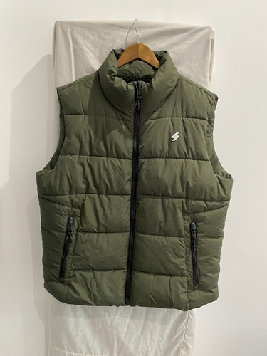 Superdry khaki full zip padded - superdry,
