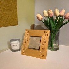 Square Carved Flowers Wooden